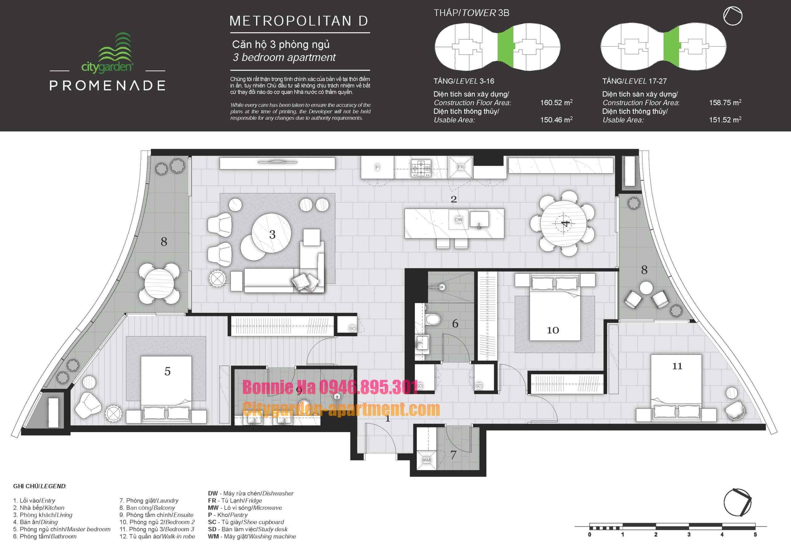 batch Mặt bằng căn hộ 3 phòng ngủ City Garden tháp Promenade 2 Quận Bình Thạnh Metropolitian D scaled 1