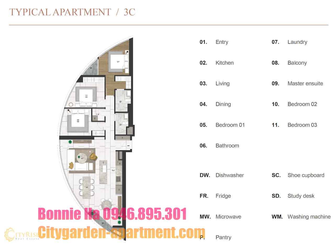 batch mat bang layout can ho city garden thap cresent city rise 11