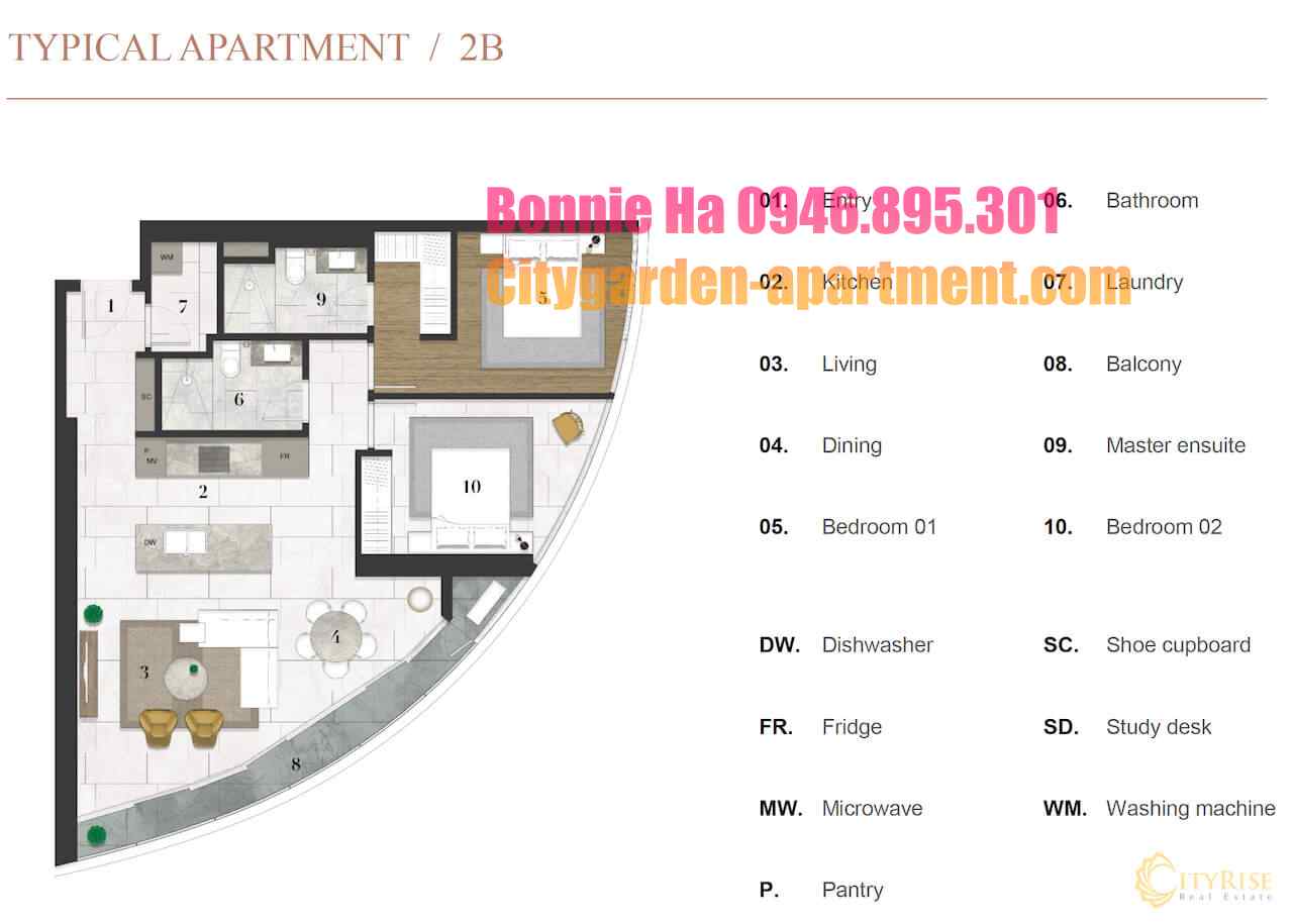 batch mat bang layout can ho city garden thap cresent city rise 8